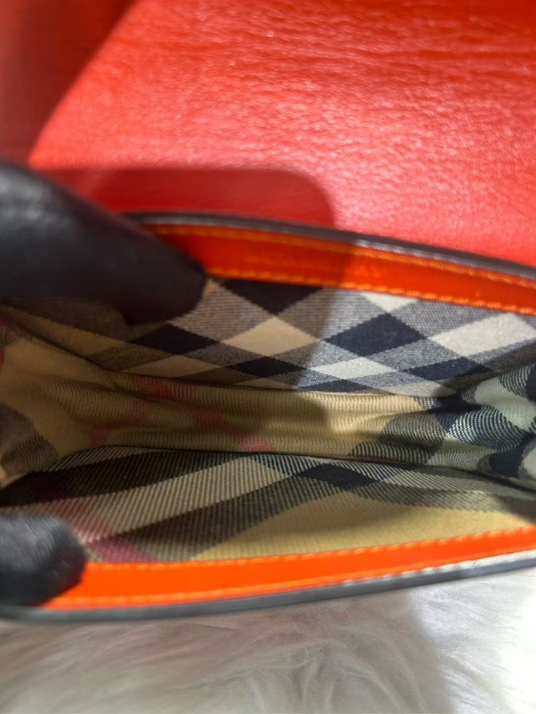 Burberry Crossbody Bag Orange Leather -  and On Sale