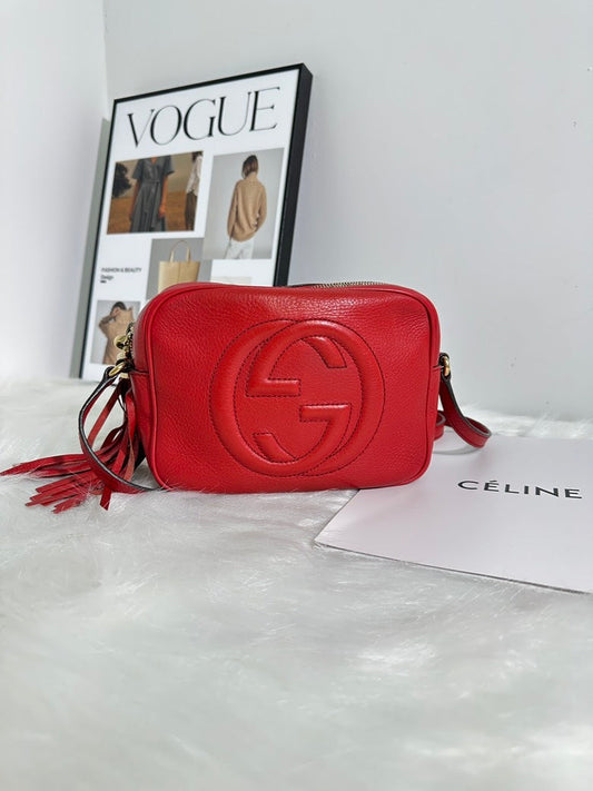 Gucci Soho Camera Bag in Red Leather - Preloved Crossbody