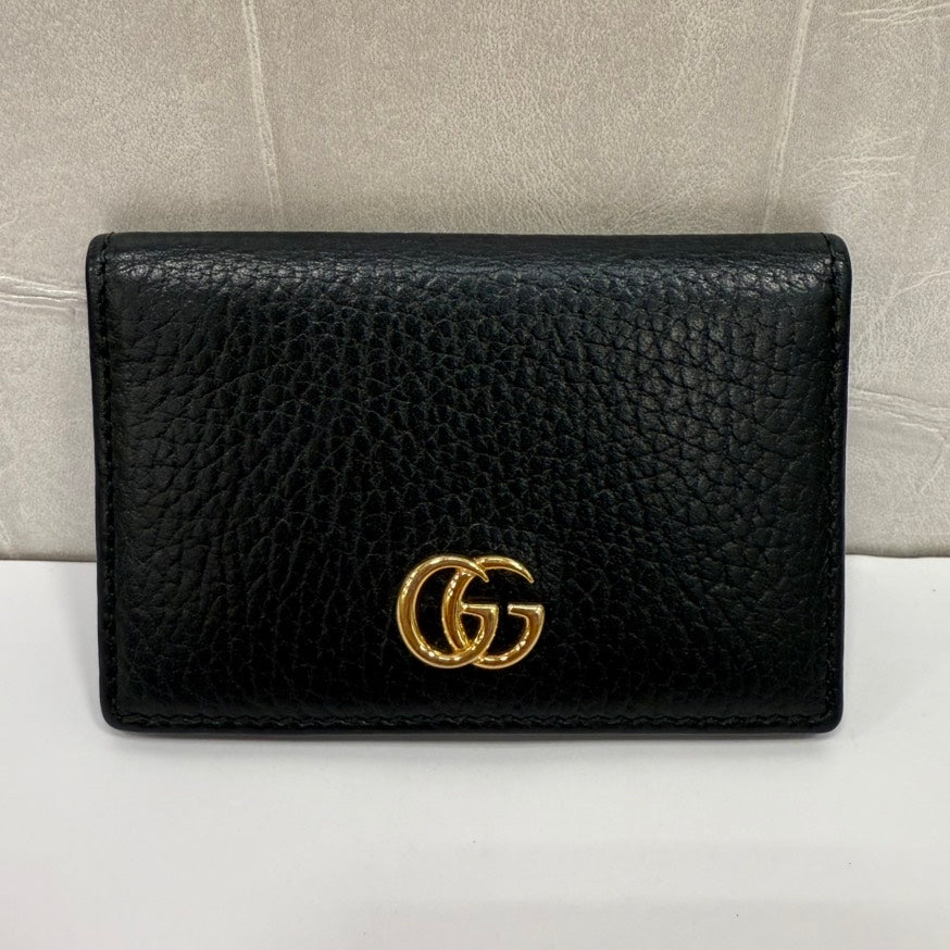 Gucci GG Marmont Card Case FM Black Leather Wallet