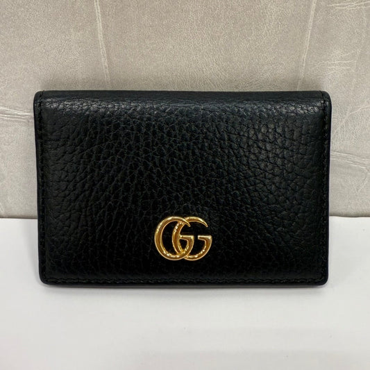 Gucci GG Marmont Card Case FM Black Leather Wallet