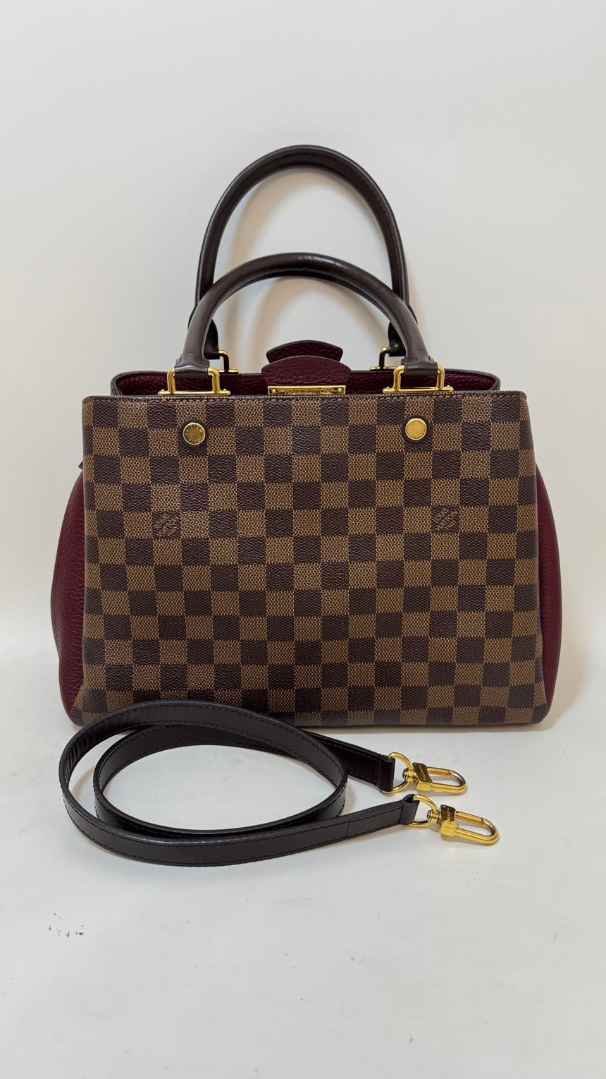 Preloved Louis Vuitton Damier Ebene 2way Shoulder Bag in Brown