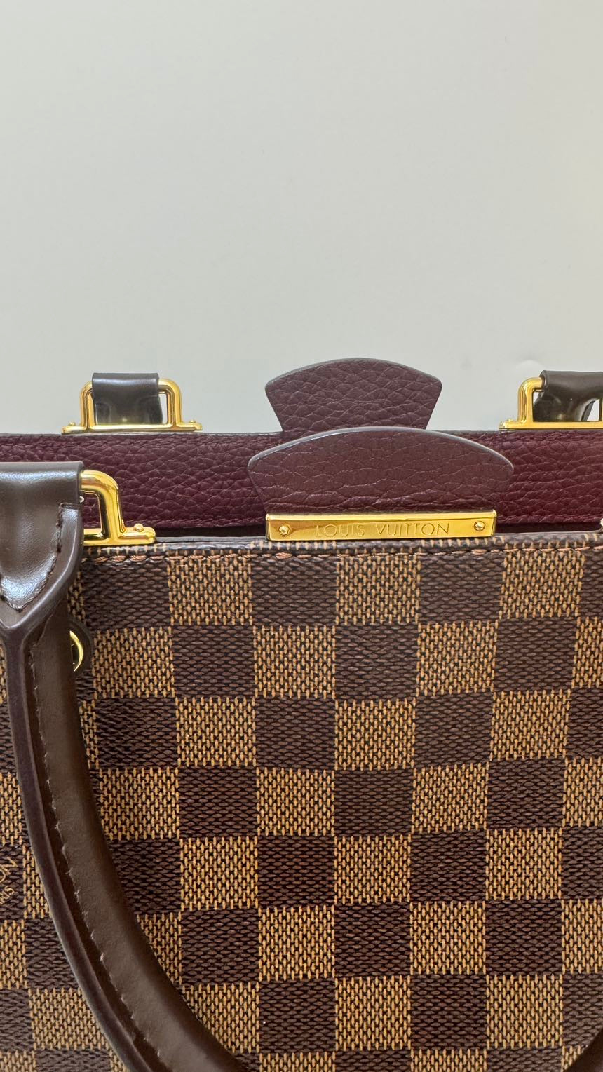 Preloved Louis Vuitton Damier Ebene 2way Shoulder Bag in Brown