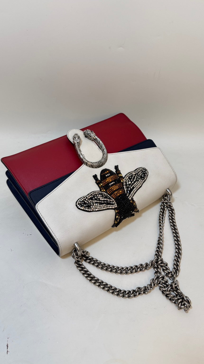 Gucci Dionysus Bee Embroidered Red Shoulder Bag