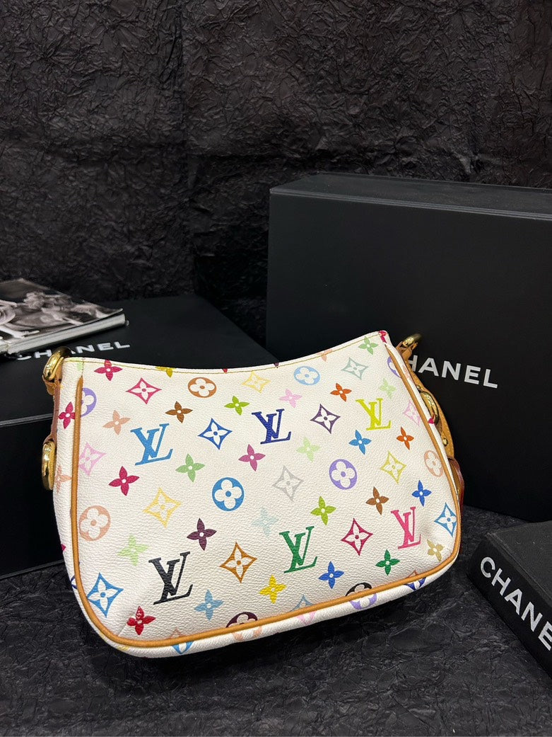 LOUIS VUITTON White Multicolor Cambridge Top Handle Bag 25cm