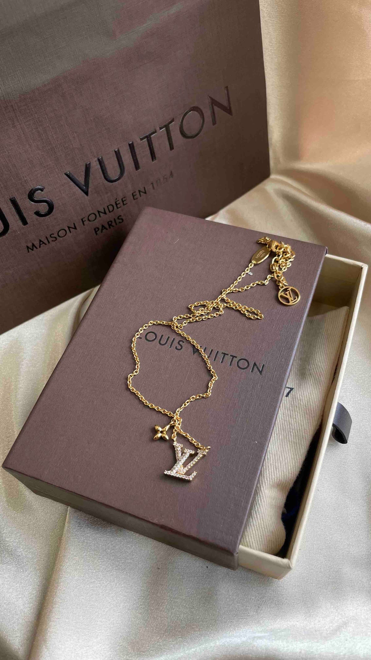 Louis Vuitton Necklace RE57349500 Gold Charm Necklace