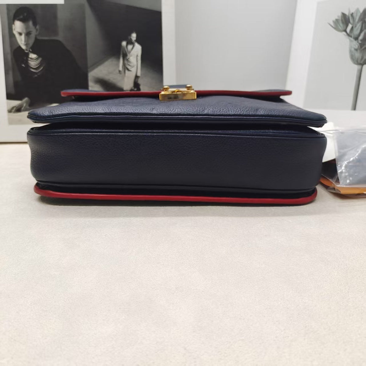 Preloved Louis Vuitton Monogram Messenger Bag in Navy Leather