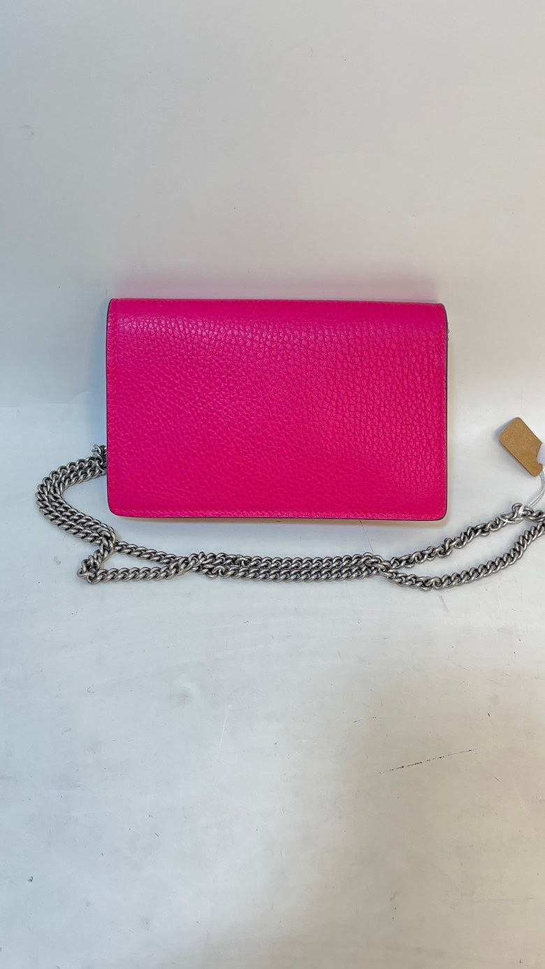 Gucci Dionysus Pink Leather Chain Wallet