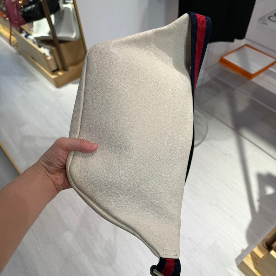 Gucci Oversize White Leather Chest or Wrist Bag