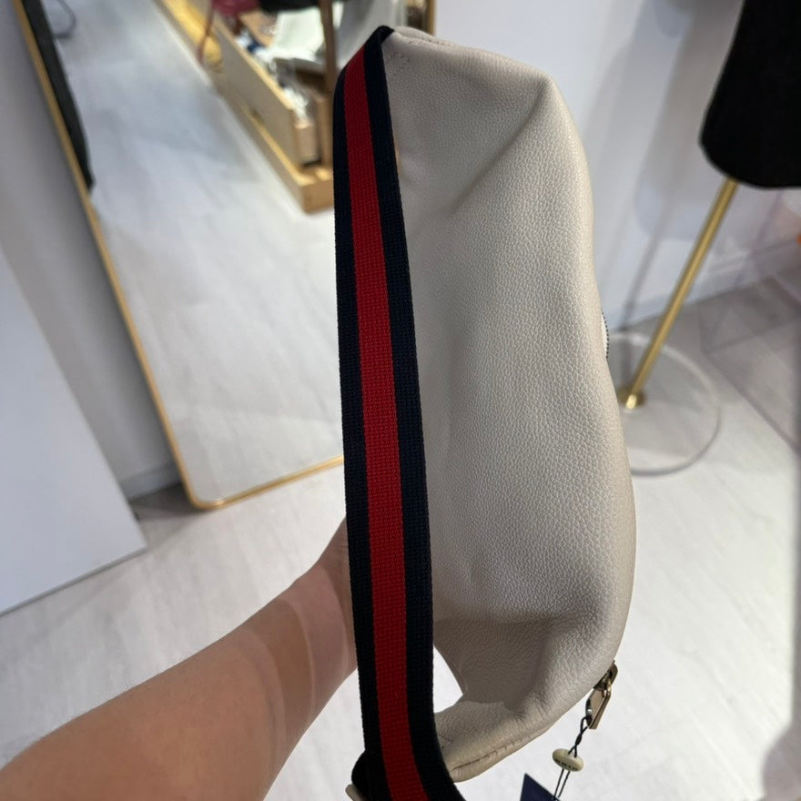 Gucci Oversize White Leather Chest or Wrist Bag