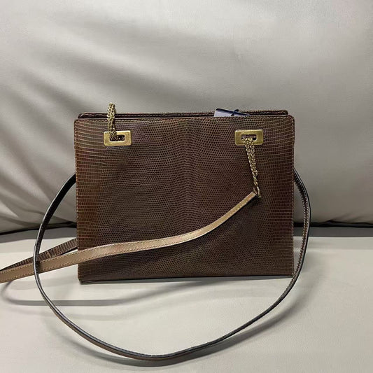 Gucci vintage lizard tote bag