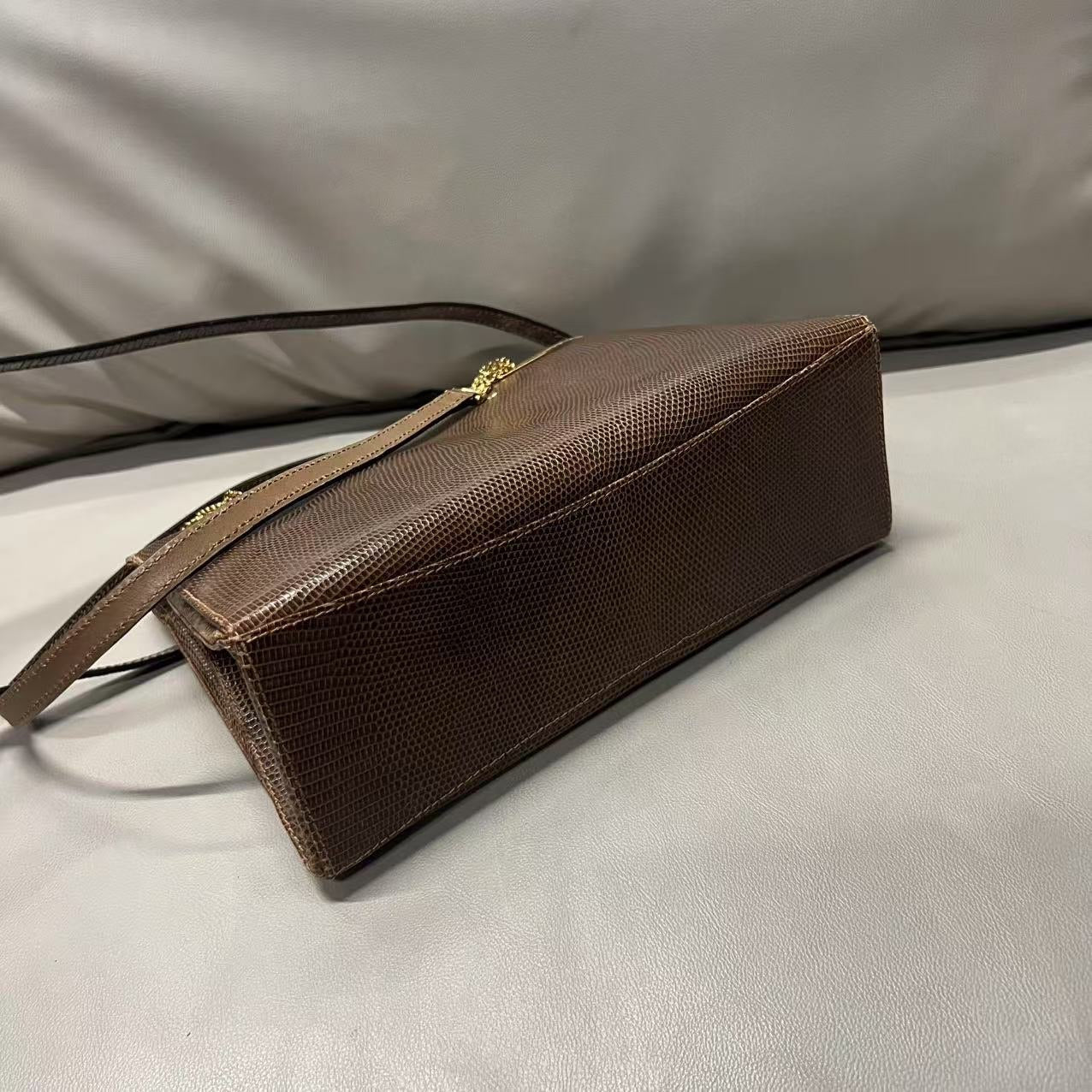 Gucci vintage lizard tote bag