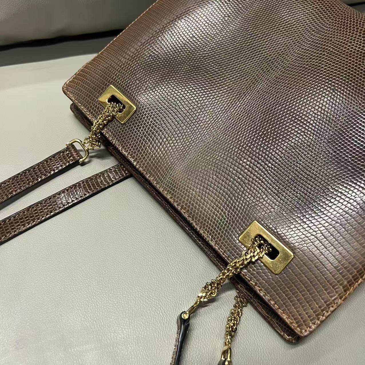 Gucci vintage lizard tote bag