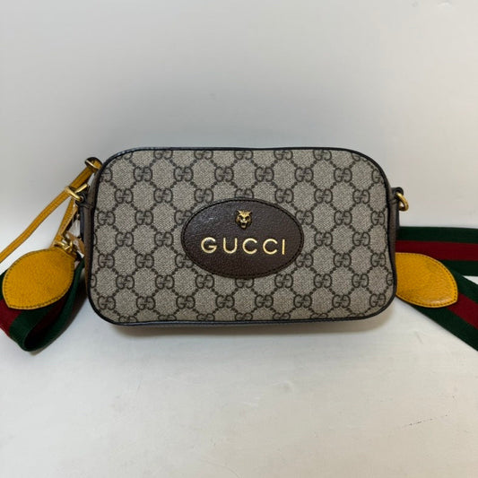 Gucci GG Marmont Beige Canvas Camera Bag - Chic Crossbody Design