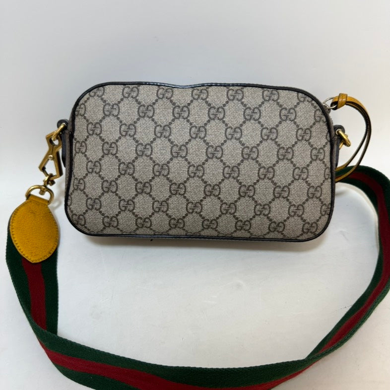 Gucci GG Marmont Beige Canvas Camera Bag - Chic Crossbody Design