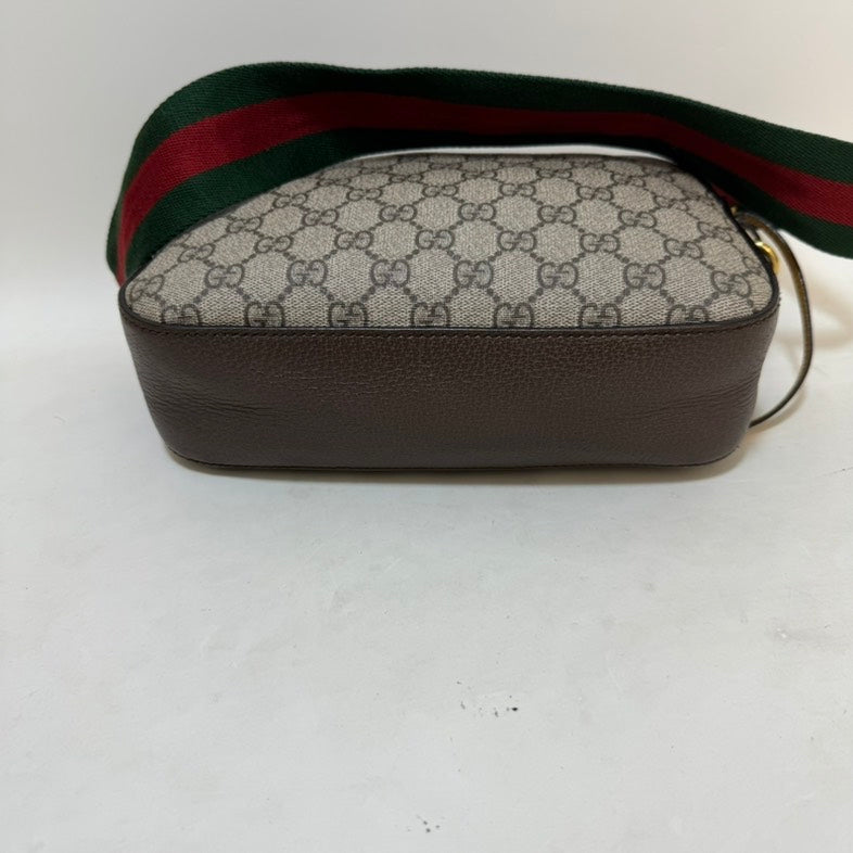Gucci GG Marmont Beige Canvas Camera Bag - Chic Crossbody Design
