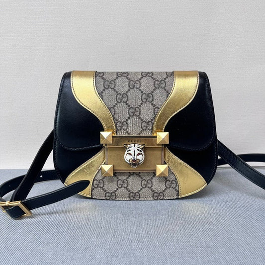 Gucci Dionysus Black/Gold Canvas Crossbody Bag