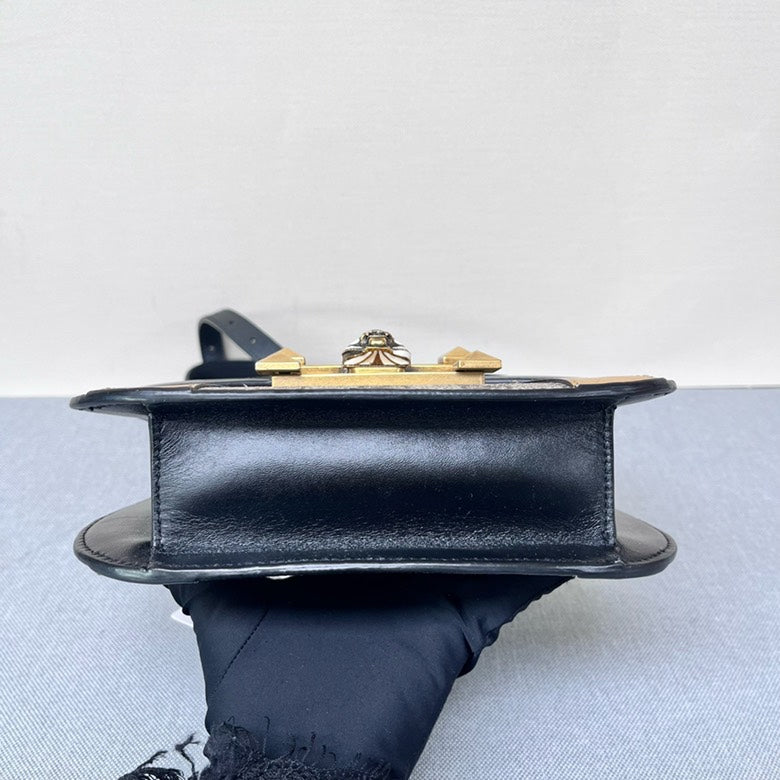 Gucci Dionysus Black/Gold Canvas Crossbody Bag
