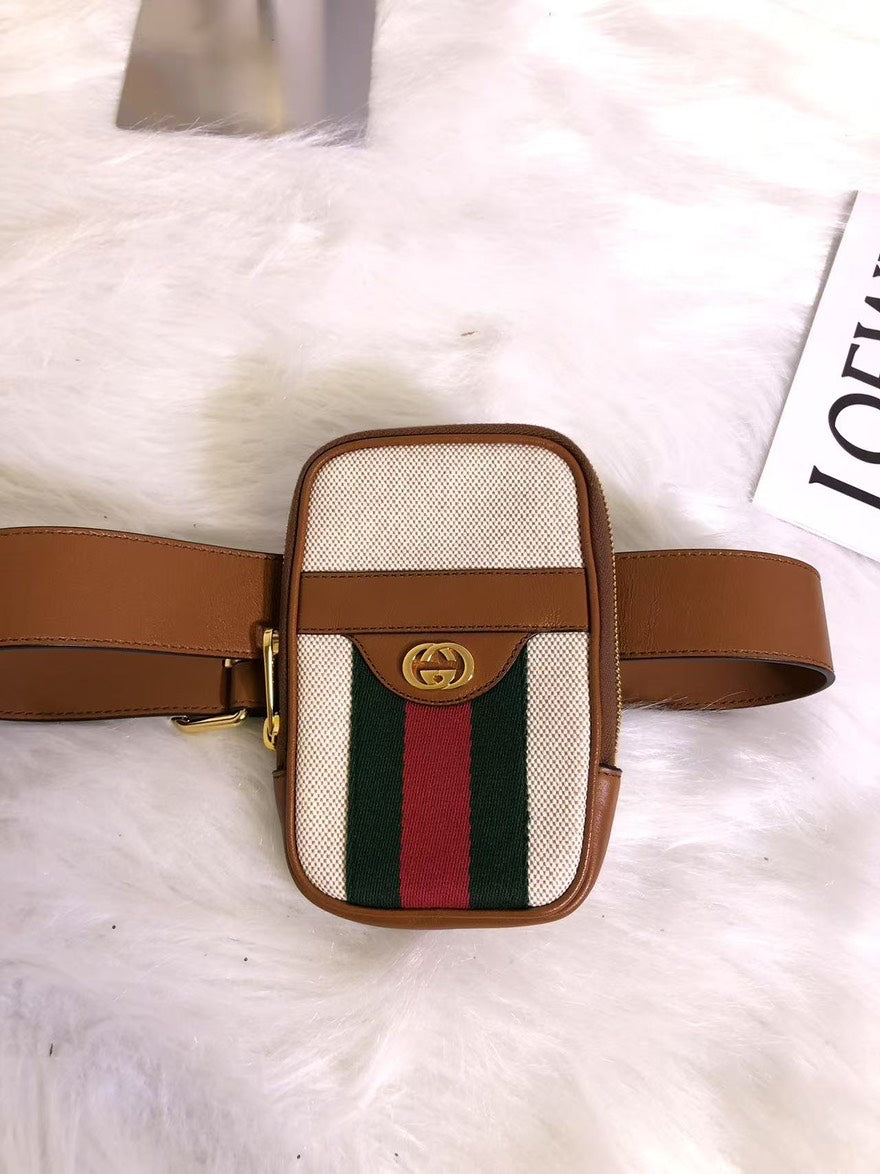 Gucci GG Canvas Brown Belt Bag