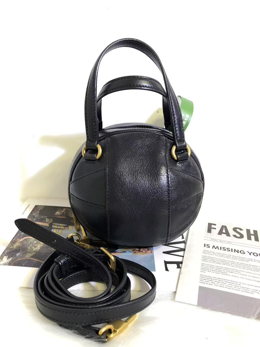 Gucci GG Marmont Black Leather Ball Crossbody Bag