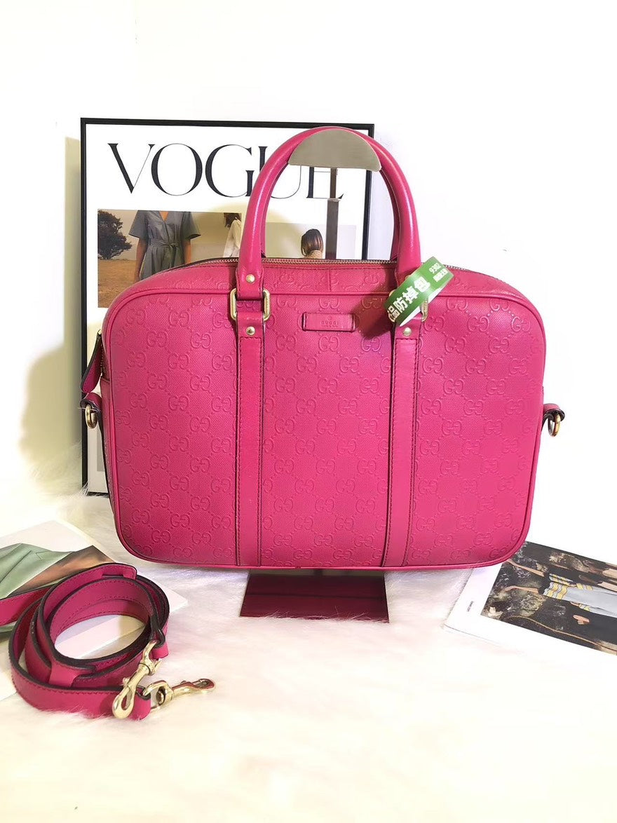 Gucci GG Imprime Leather Pink Shoulder Bag
