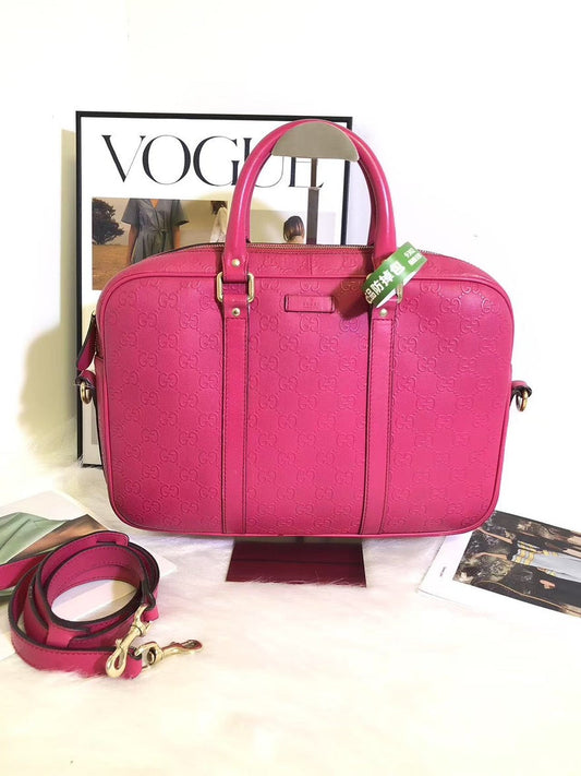 Gucci GG Imprime Leather Pink Shoulder Bag