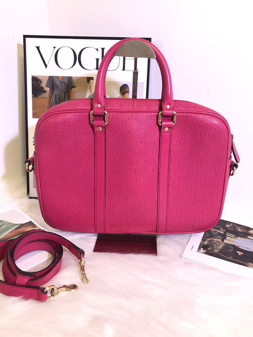 Gucci GG Imprime Leather Pink Shoulder Bag