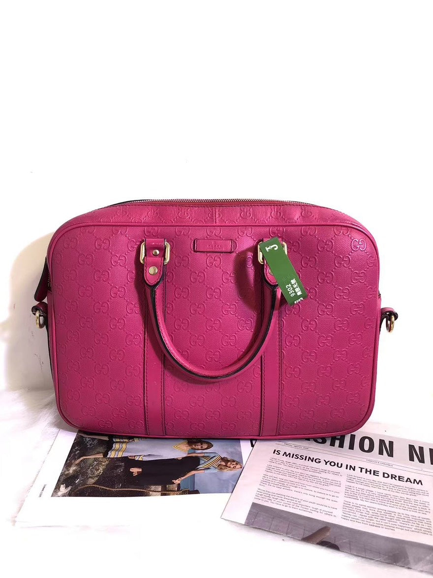Gucci GG Imprime Leather Pink Shoulder Bag