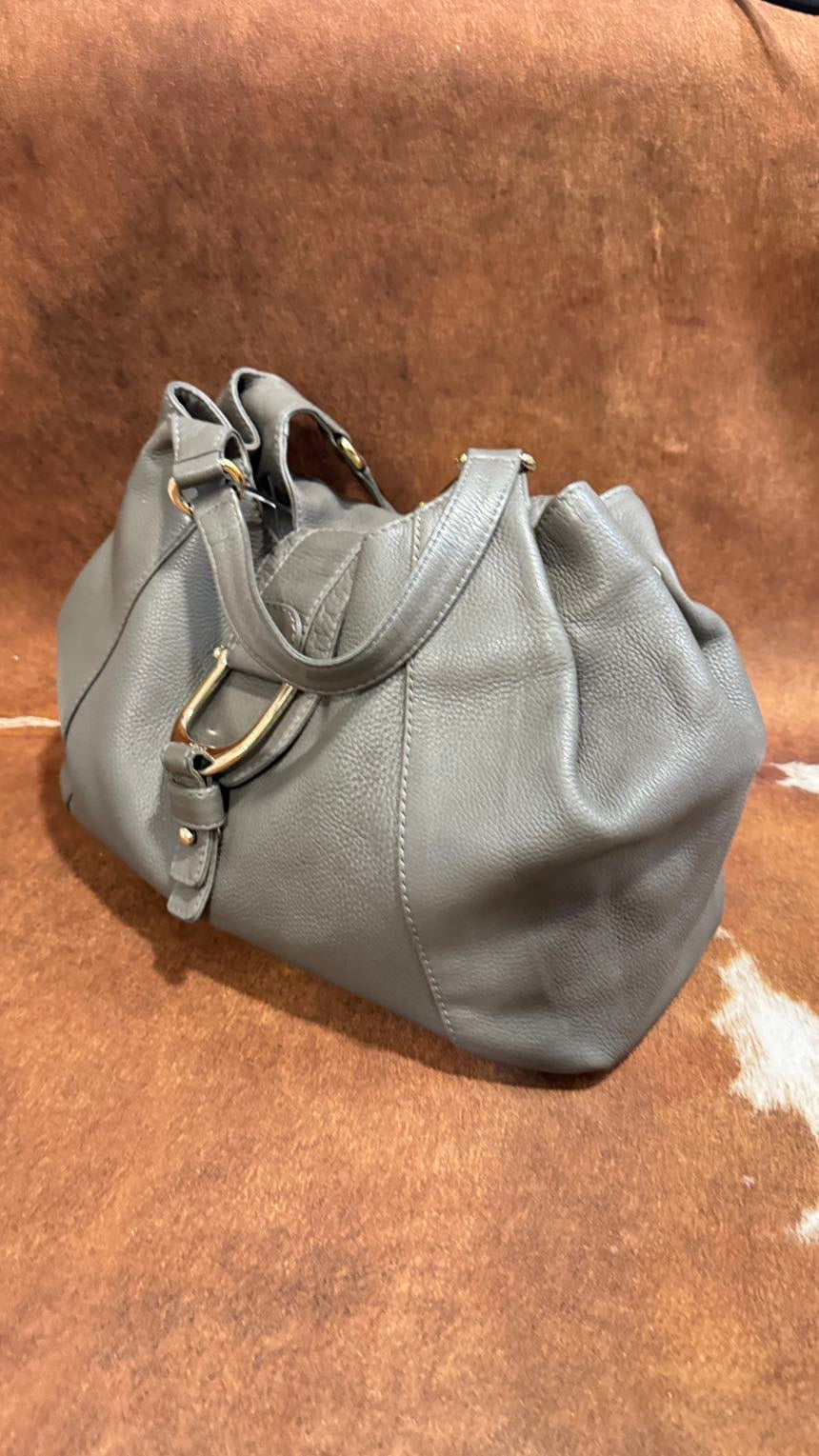 Gucci Hobo Bag Gray Leather Shoulder Bag