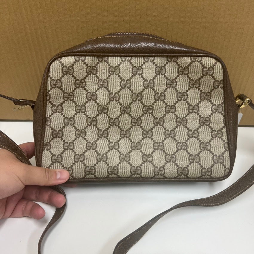 Gucci GG Supreme Brown Crossbody Bag E