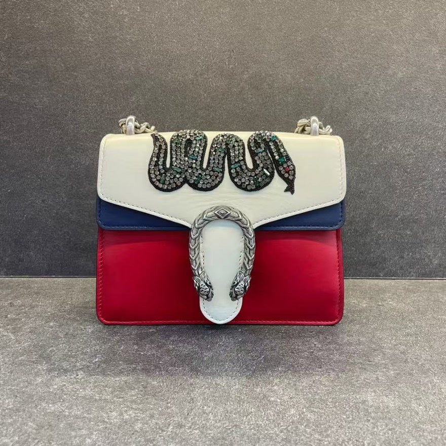 Gucci Dionysus Red & Blue Leather Shoulder Bag