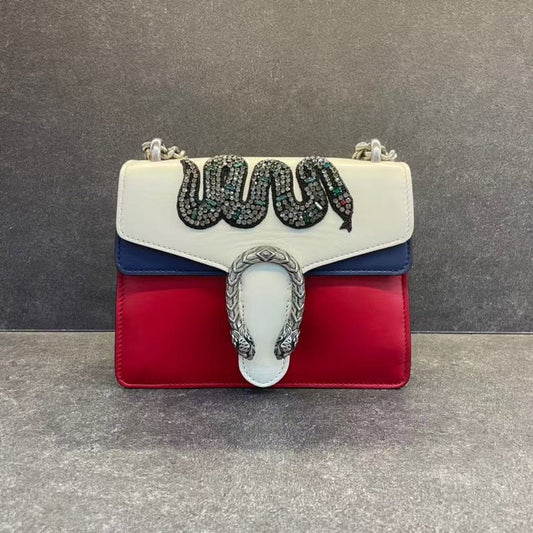 Gucci Dionysus Red & Blue Leather Shoulder Bag
