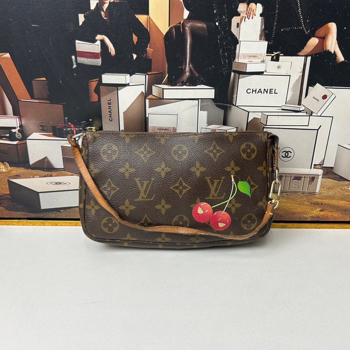 💓bundle  LV cherries bag with 2 lv charms(13527276)