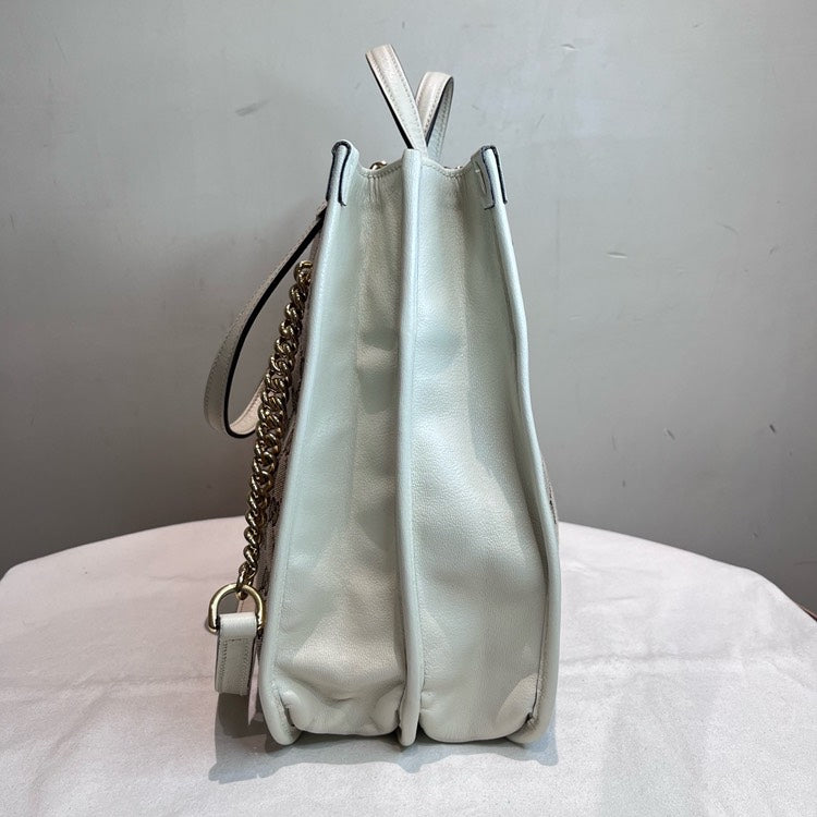 Gucci Horsebit  Beige Canvas Tote Bag
