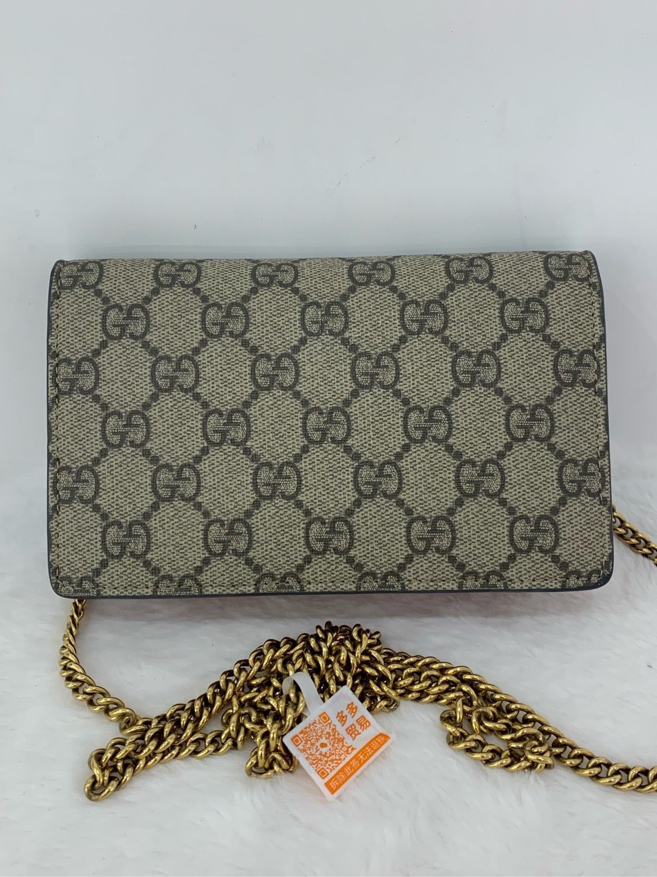 Gucci Cherry 🍒 Chain Bag Beige Canvas Shoulder Bag
