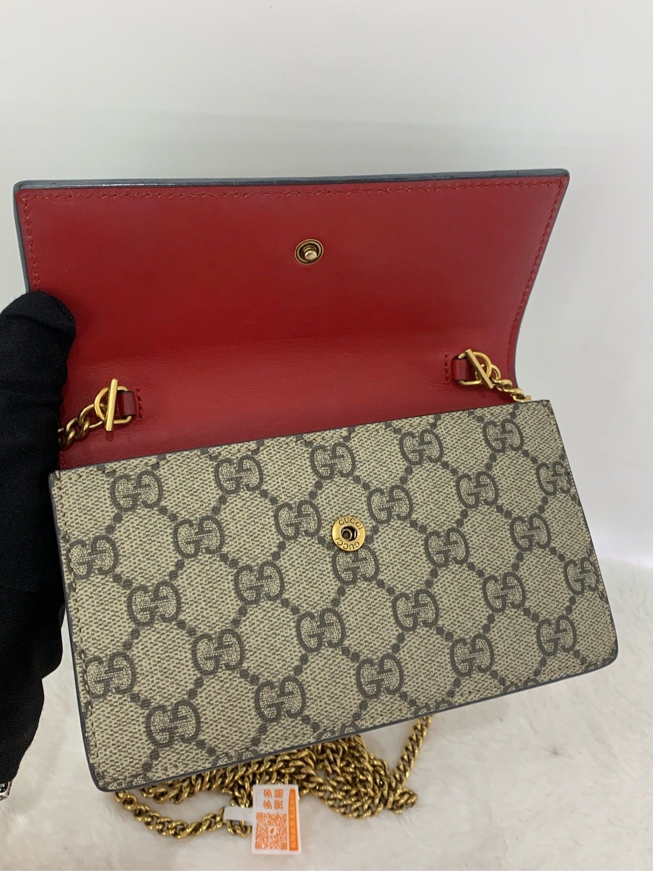 Gucci Cherry 🍒 Chain Bag Beige Canvas Shoulder Bag
