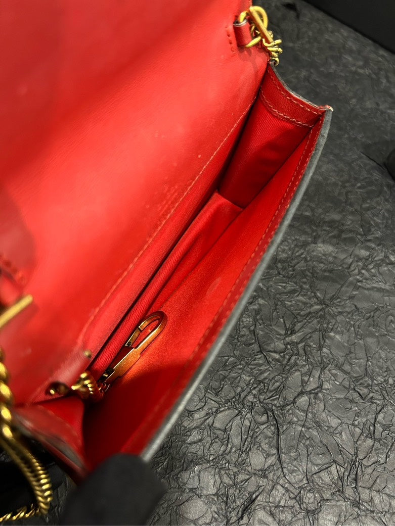 Gucci GG Canvas Cherry WOC Chain Bag Beige Crossbody