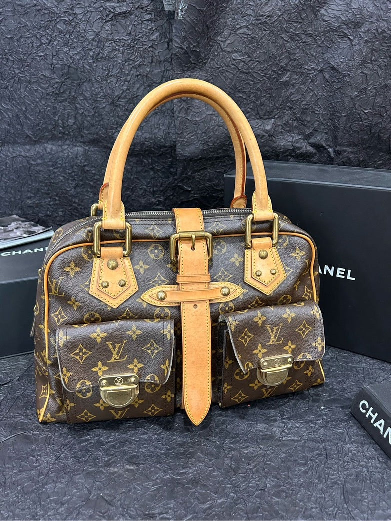 Louis Vuitton Monogram Runway Manhattan Handbag Brown Satchel 39cm×25cm