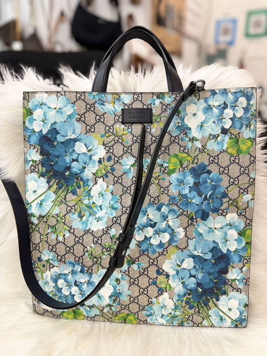 Gucci GG Supreme way Blooms Bag Blue Floral Shoulder Bag