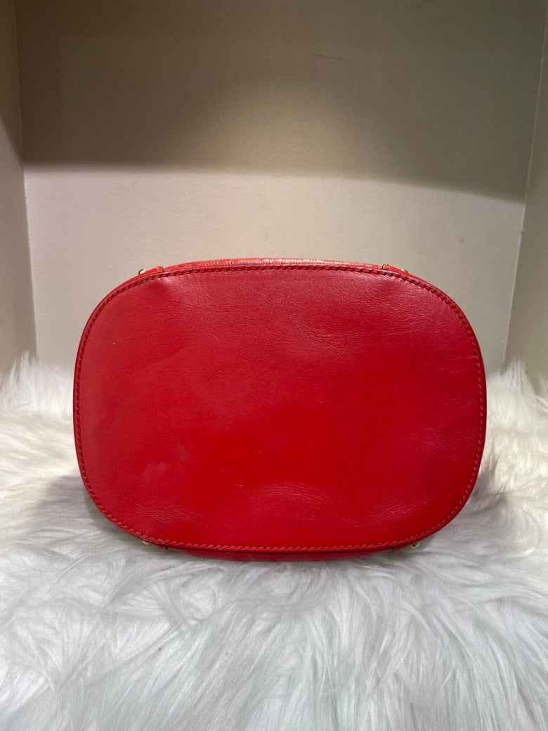 Gucci GG Pattern Red Leather Bucket Bag