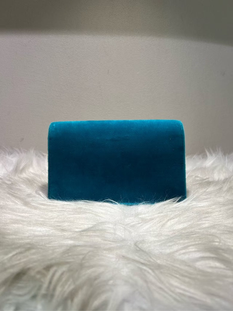 GUCCI Dionysus Clutch Bag in Teal Suede