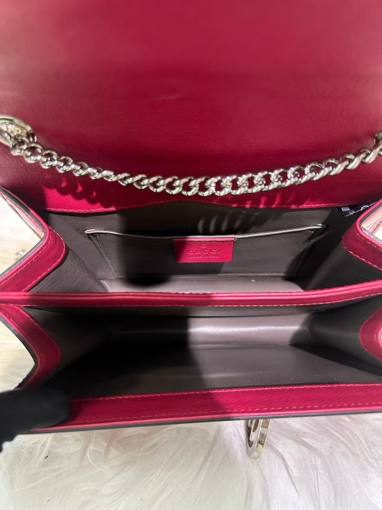 GUCCI Pink GG Marmont Leather Shoulder Bag