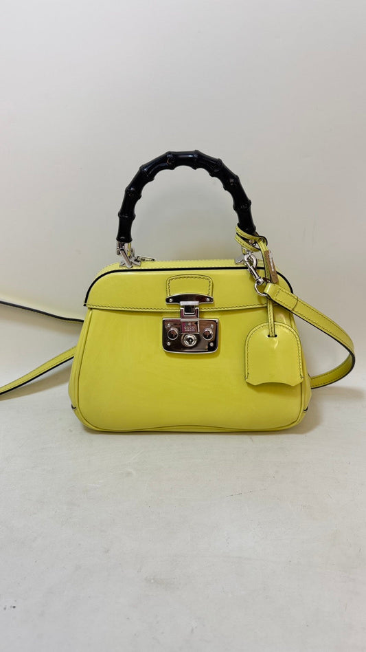 Gucci Bamboo way Bag Lucky Yellow Satchel