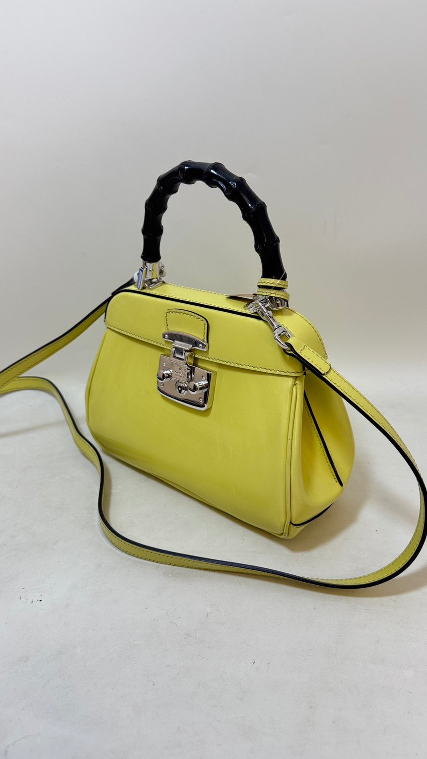 Gucci Bamboo way Bag Lucky Yellow Satchel