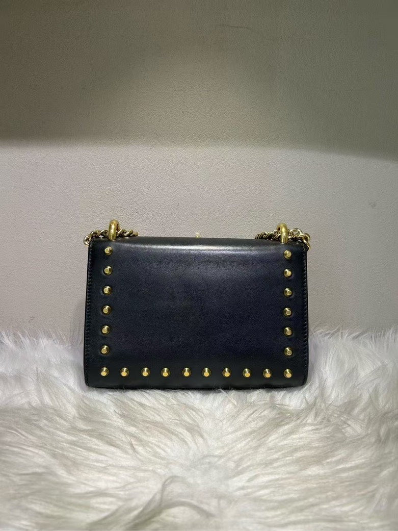 Gucci Padlock Embellished Black Leather Shoulder Bag