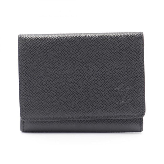 LOUIS VUITTON Amberop Cult De Visit Taiga Ardoise Card Case Name Card Holder Leather Black 977774