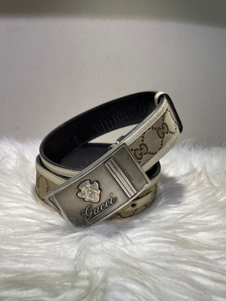 GUCCI GG Monogram Belt Beige Belt