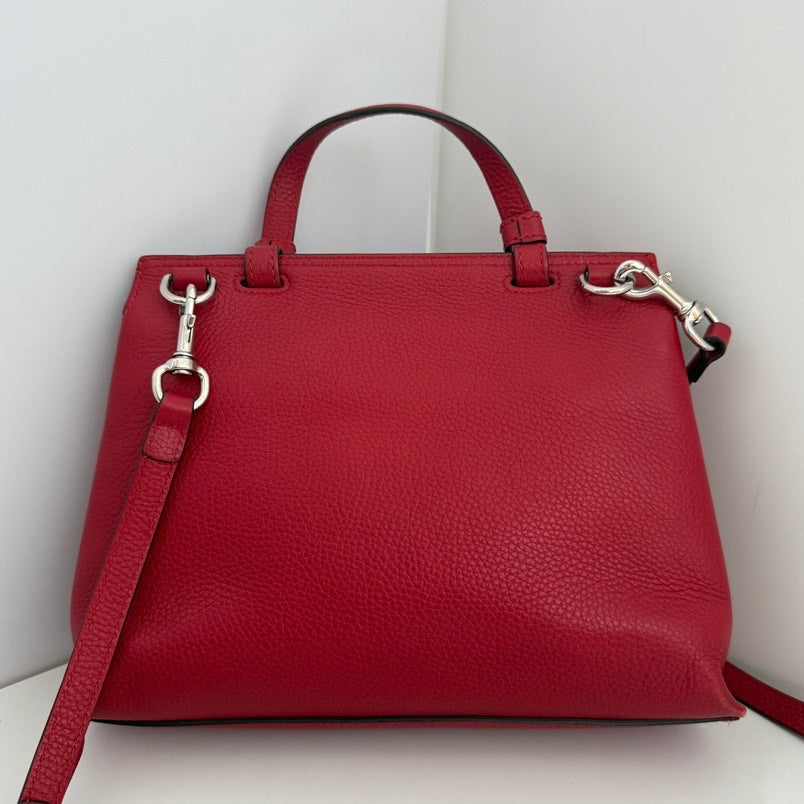 Gucci Bamboo Buckle Red Leather Handle Bag