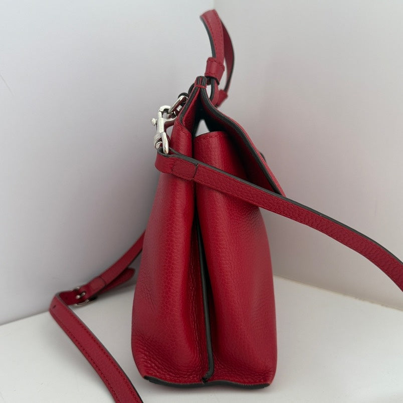 Gucci Bamboo Buckle Red Leather Handle Bag