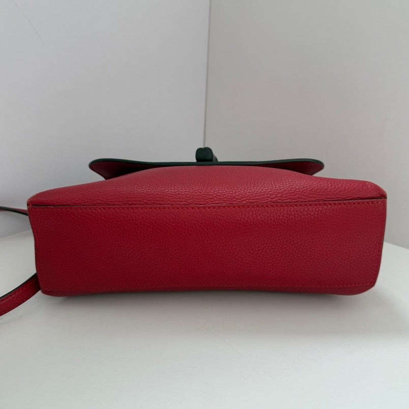 Gucci Bamboo Buckle Red Leather Handle Bag