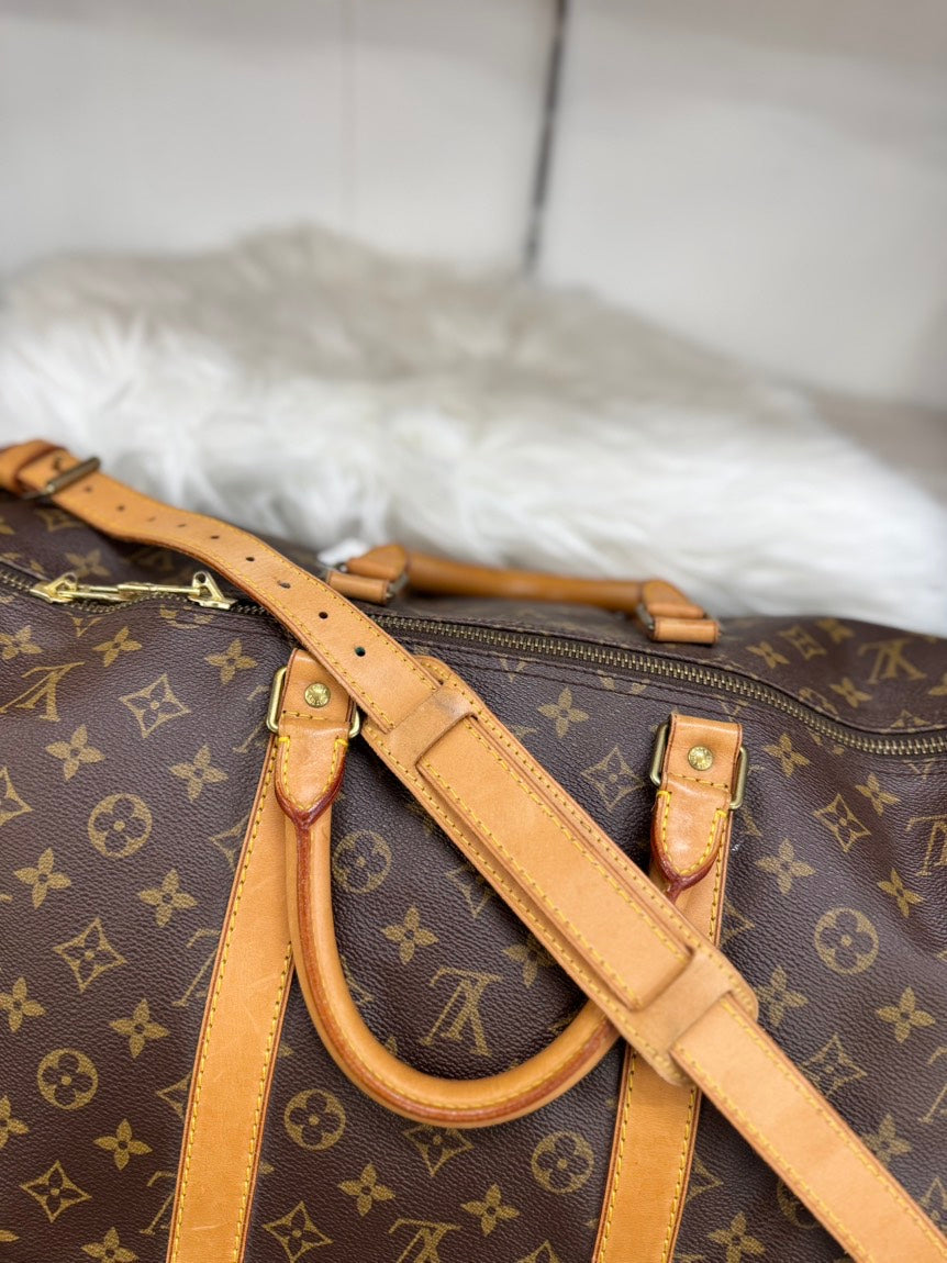Preloved Louis Vuitton Keepall 55 Monogram Brown Duffle Bag